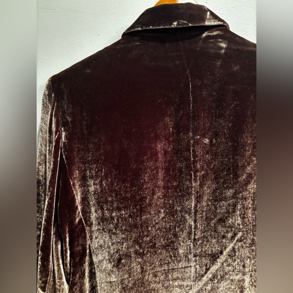 Elegant Brown Women's Coat silk blazer chocolate brown corporate fancy elegant - Picture 9 of 16